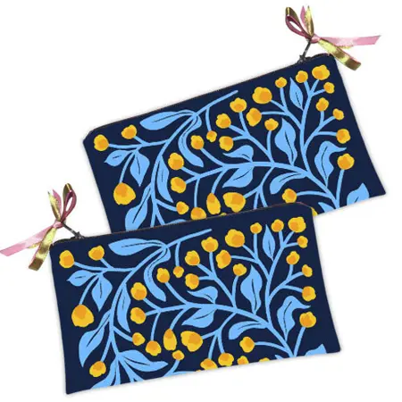 Kosmetická taška MINI – malá látková taštička s potiskem  Vlajka v květinách