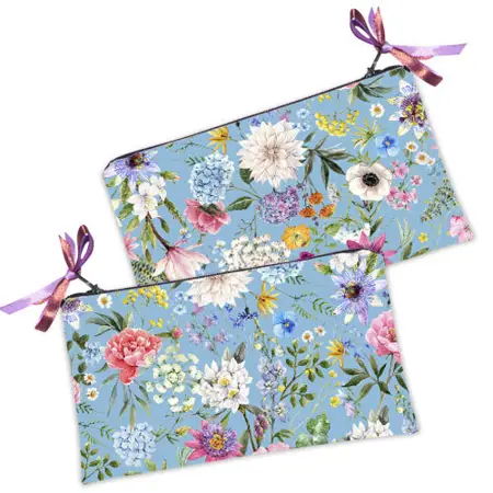 Kosmetická taška MINI – malá látková taštička s potiskem  Letní kytice