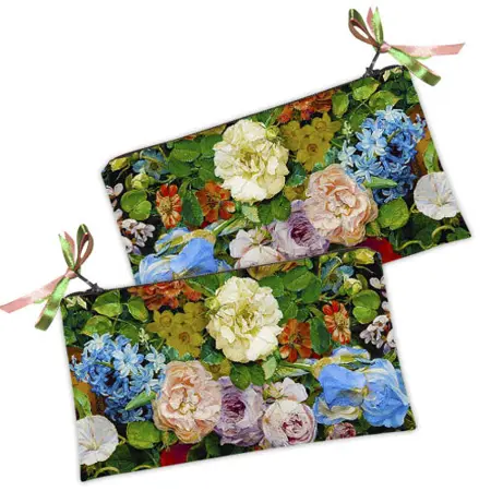 Kosmetická taška MINI – malá látková taštička s potiskem květiny