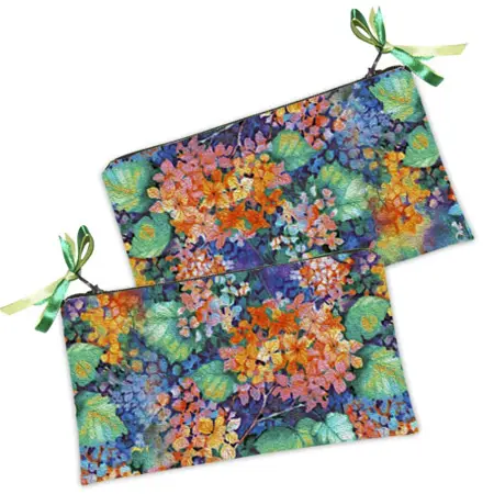 Kosmetická taška MINI – malá látková taštička s potiskem Jasné květiny