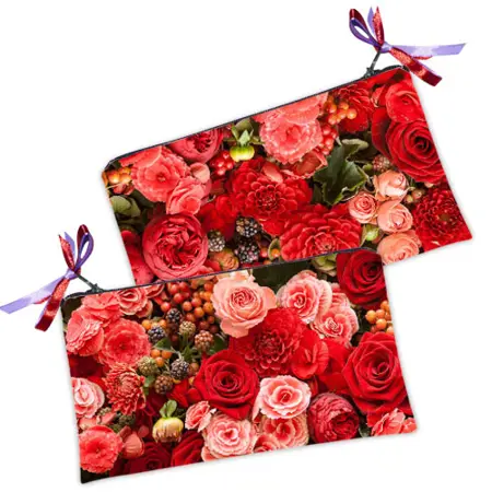 Kosmetická taška MINI – malá látková taštička s potiskem Růže