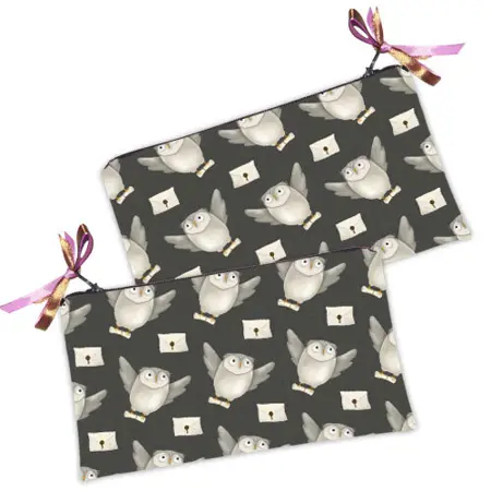 Kosmetická taška MINI – malá látková taštička s potiskem Sovy