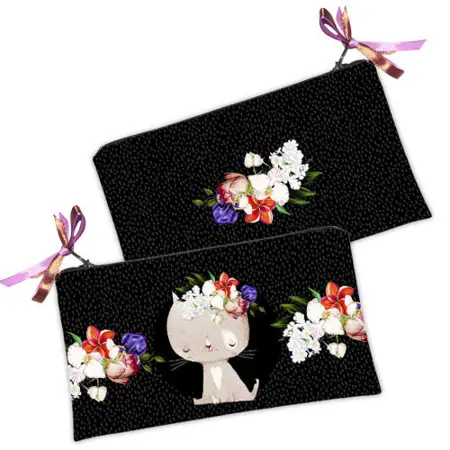 Kosmetická taška MINI – malá látková taštička s potiskem jarní detaily