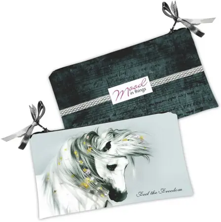 Kosmetická taška MINI – malá látková taštička s potiskem White Horse