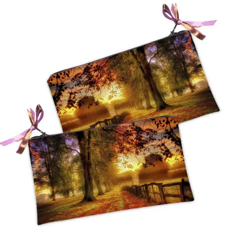 Kosmetická taška MINI – malá látková taštička s potiskem Krásný podzim