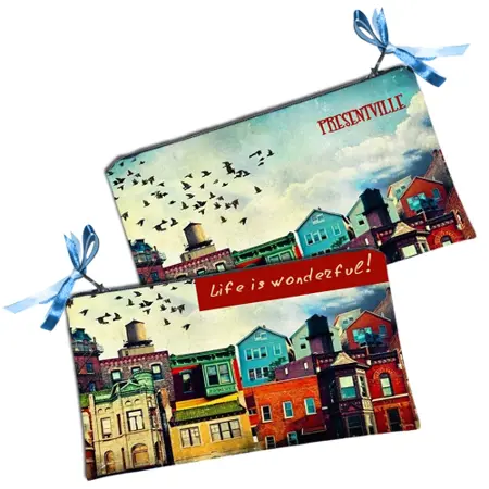 Kosmetická taška MINI – malá látková taštička s potiskem  Life is wonderful!