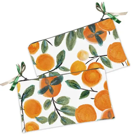 Kosmetická taška MINI – malá látková taštička s potiskem Mandarinky
