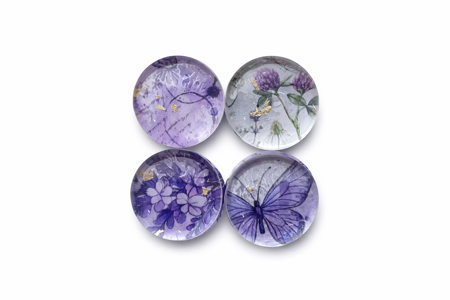 Sada magnetů Tella – kulaté magnety 2,5 cm (4 ks)  Levandulové kouzlo