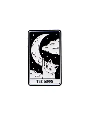 Pin – kočičí tarot "the moon"