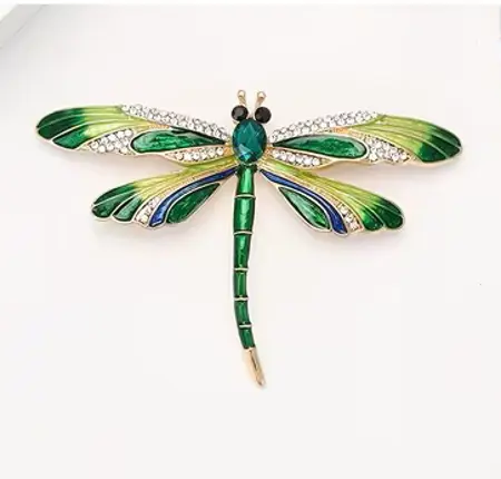 Brož vážka zelená – 5 × 7.4 cm