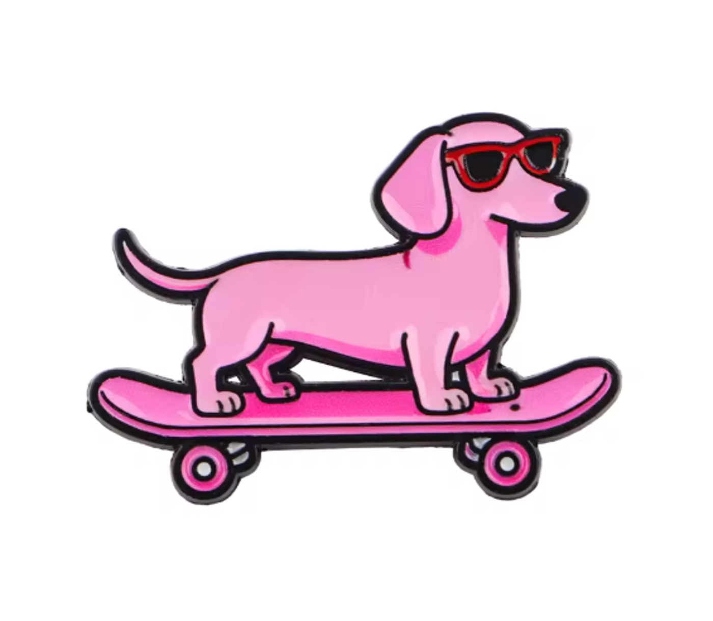 Smaltovaný pin jezevčík pink - fotografie 1