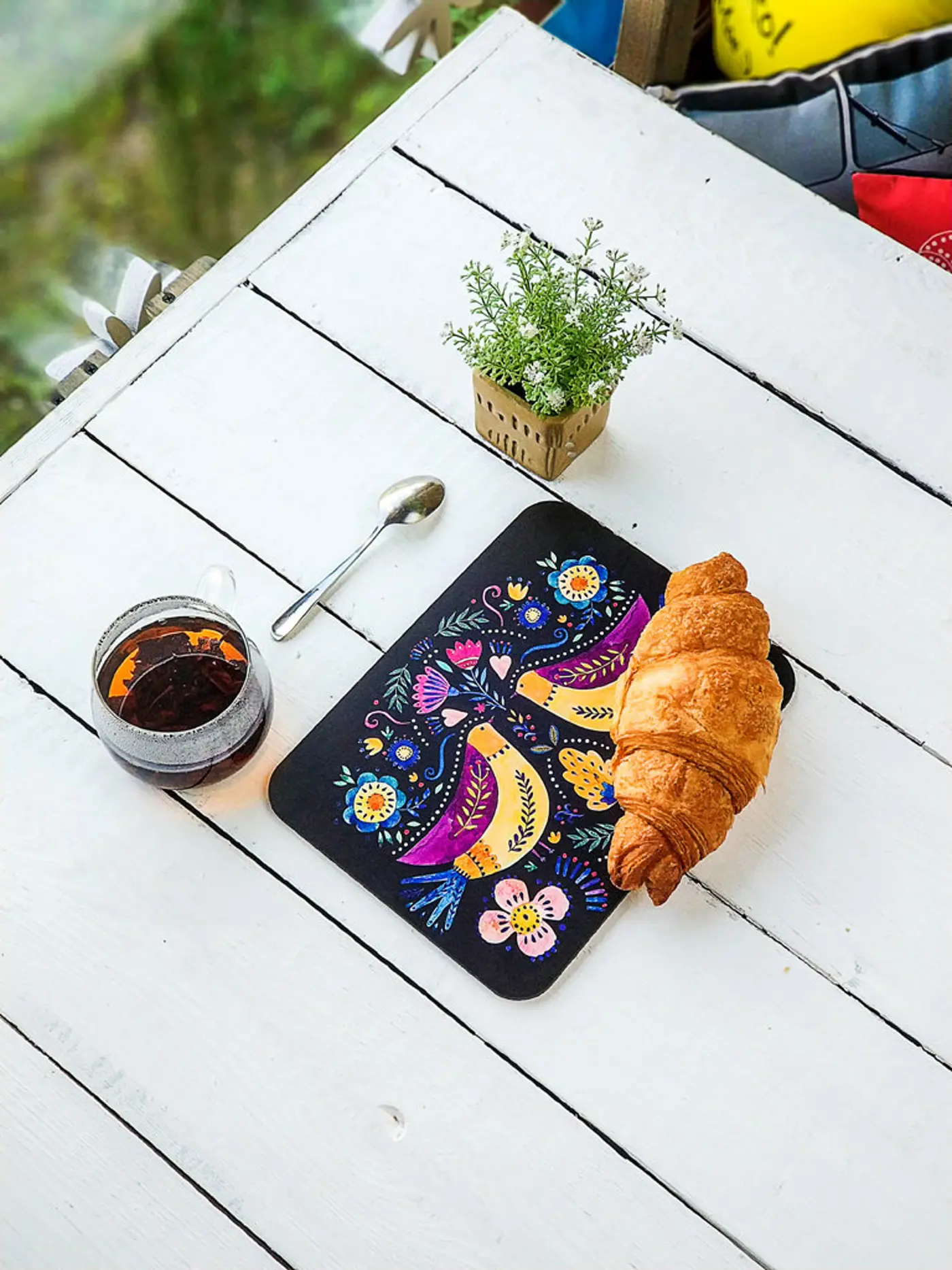 Korková podložka 25 × 19 cm –Ptáci na černém pozadí - fotografie 3
