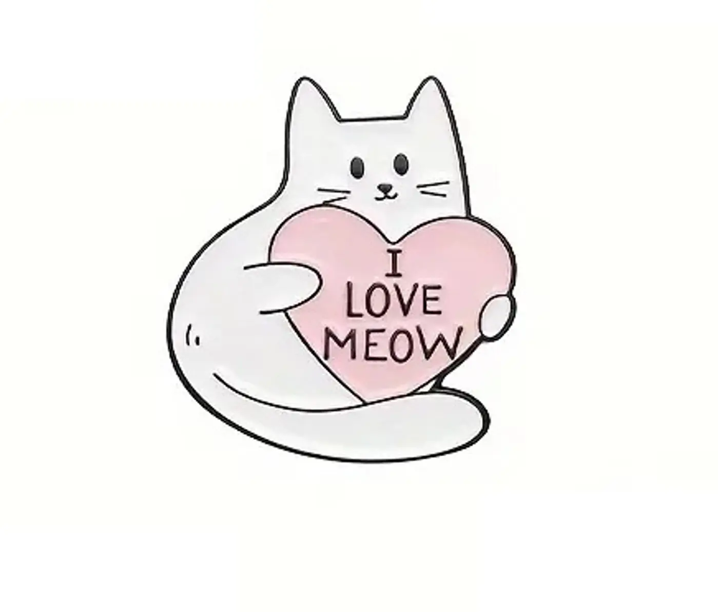 Odznak Kočka i love meow smaltovaný připínáček - fotografie 1