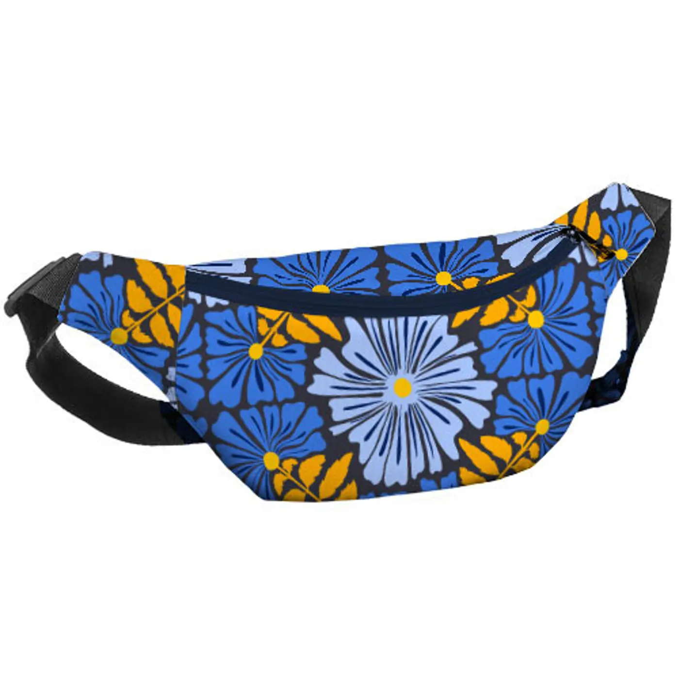Ledvinka BUMBAG Žluté a modré květy - fotografie 1