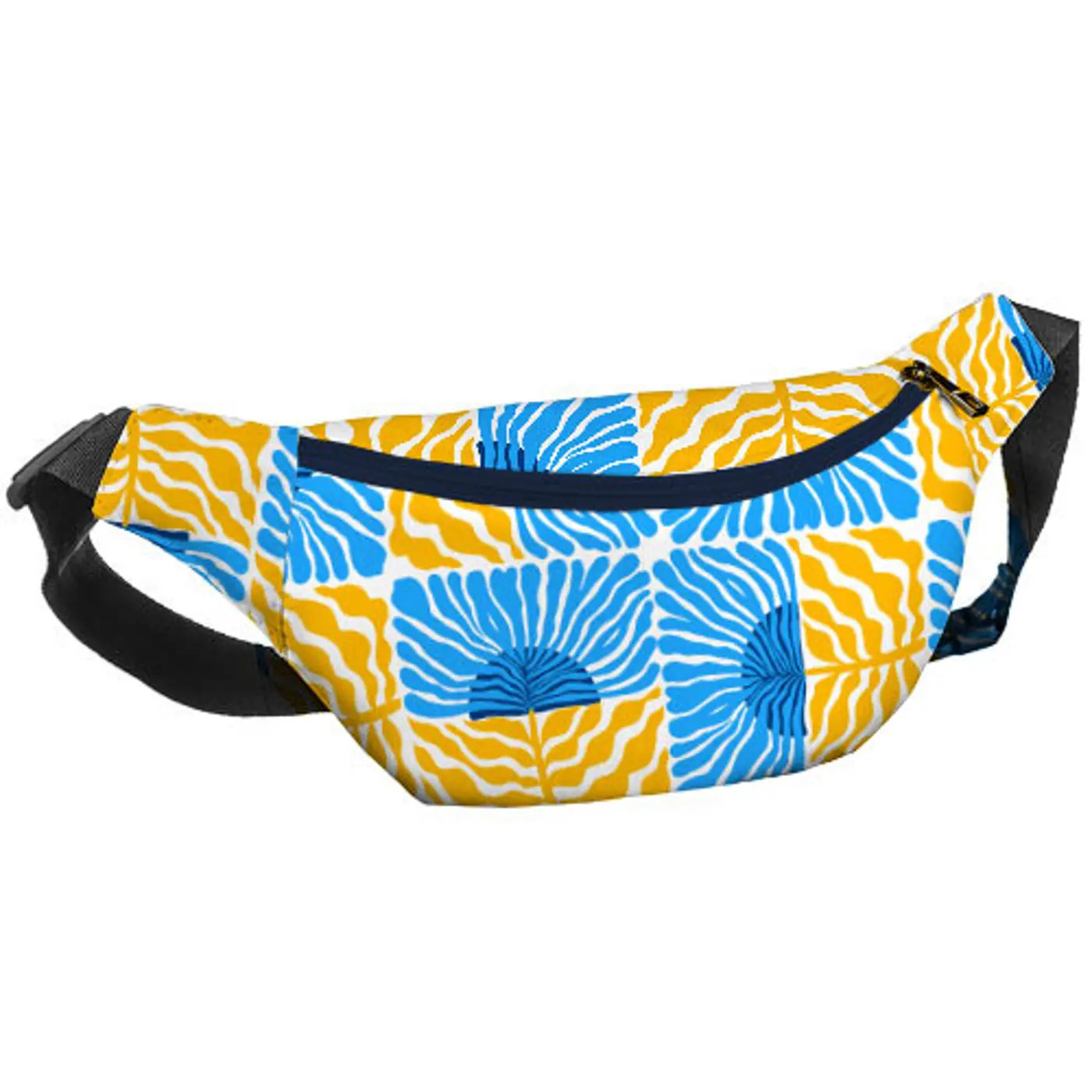 Ledvinka BUMBAG Modré květy a žluté listy - fotografie 1