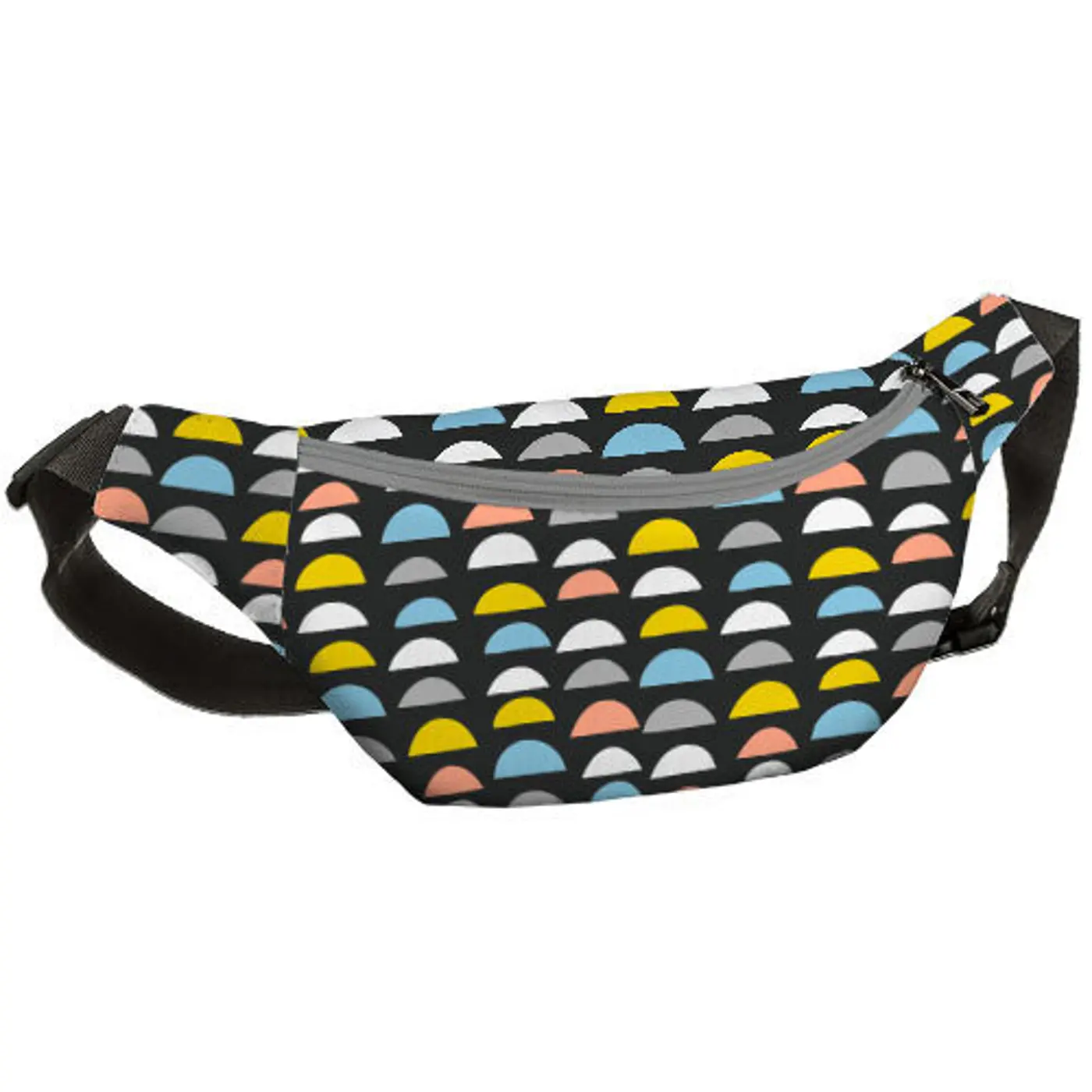Ledvinka BUMBAG Barevné půlky na černém pozadí - fotografie 1