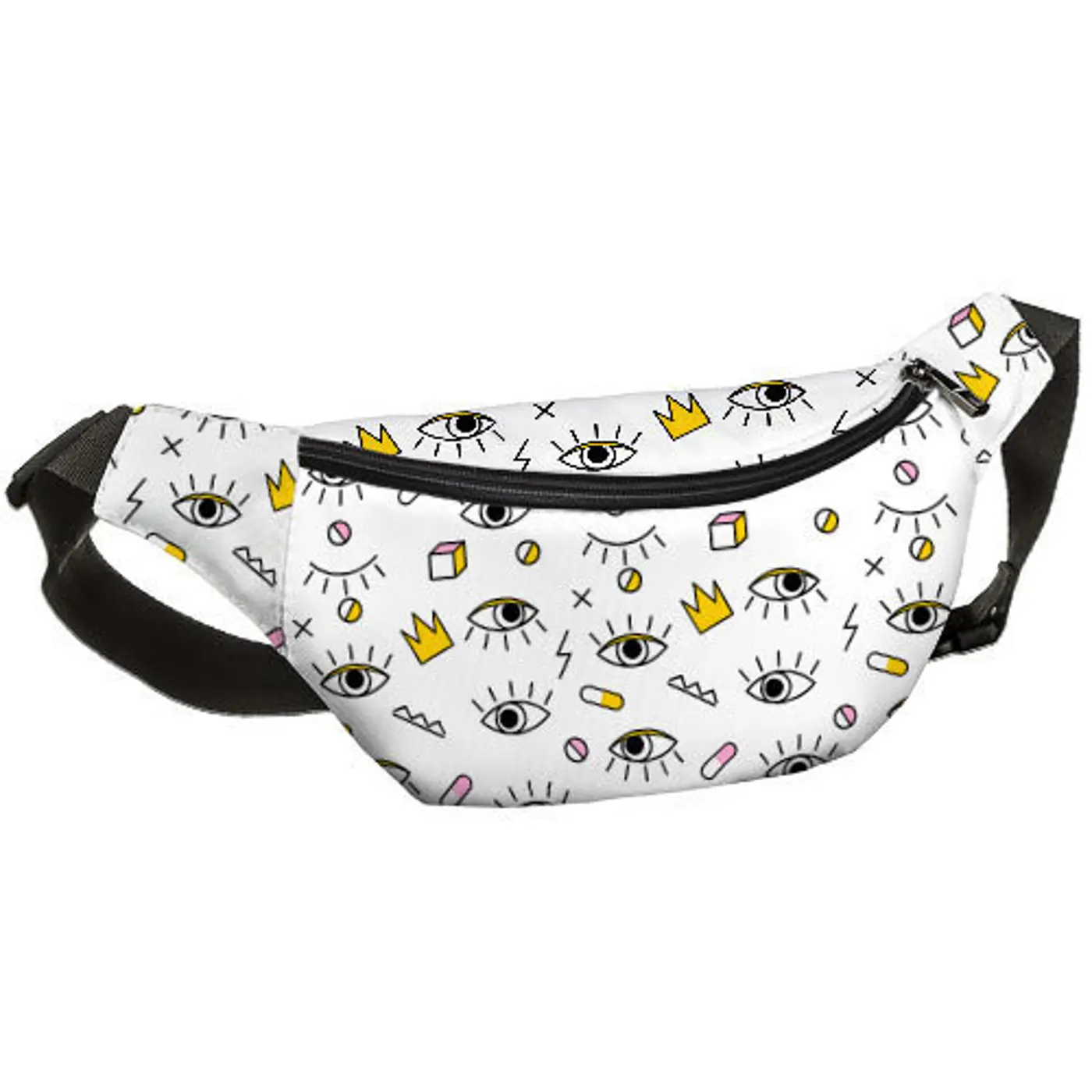 Ledvinka BUMBAG Oči na bílém pozadí - fotografie 1