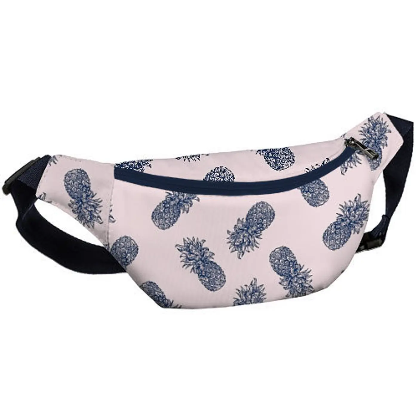 Ledvinka BUMBAG Ananasy na růžovém pozadí - fotografie 1