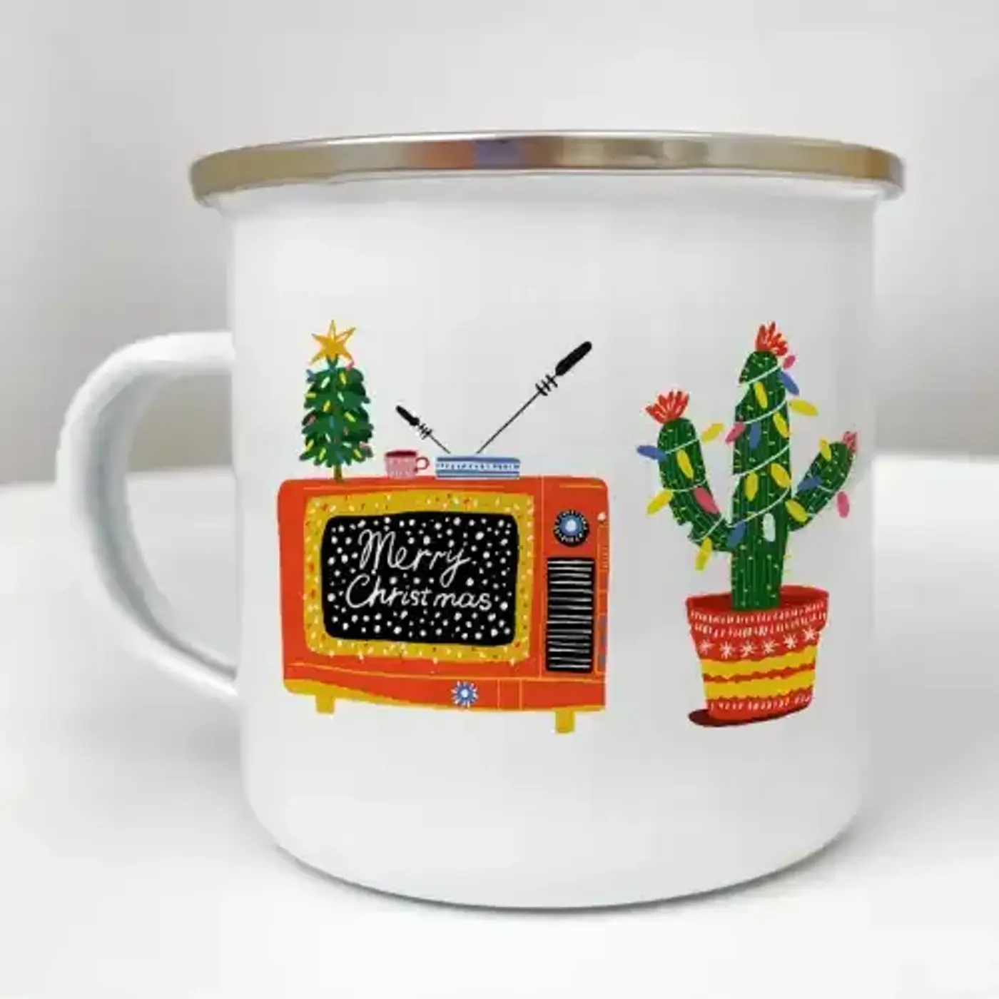 Smaltovaný hrnek Camper Merry Christmas. TV - fotografie 1