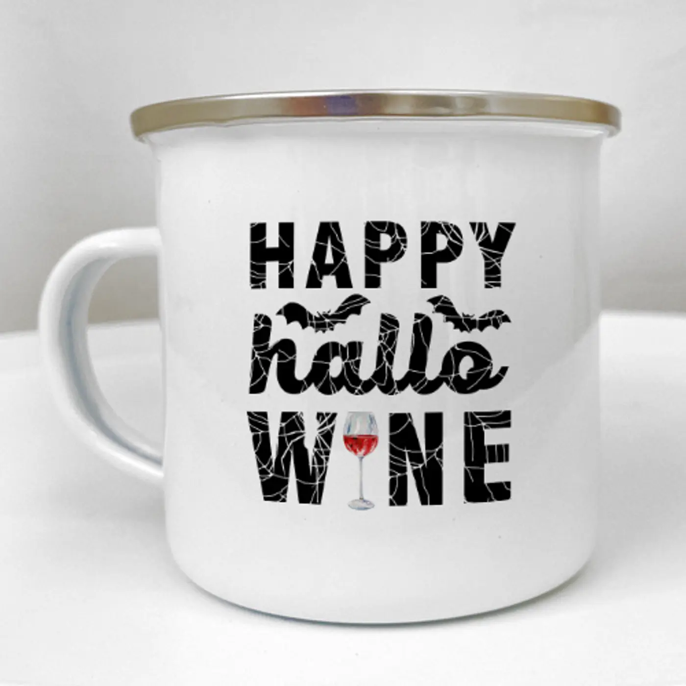 Smaltovaný hrnek Camper  Happy halloWINE - fotografie 1