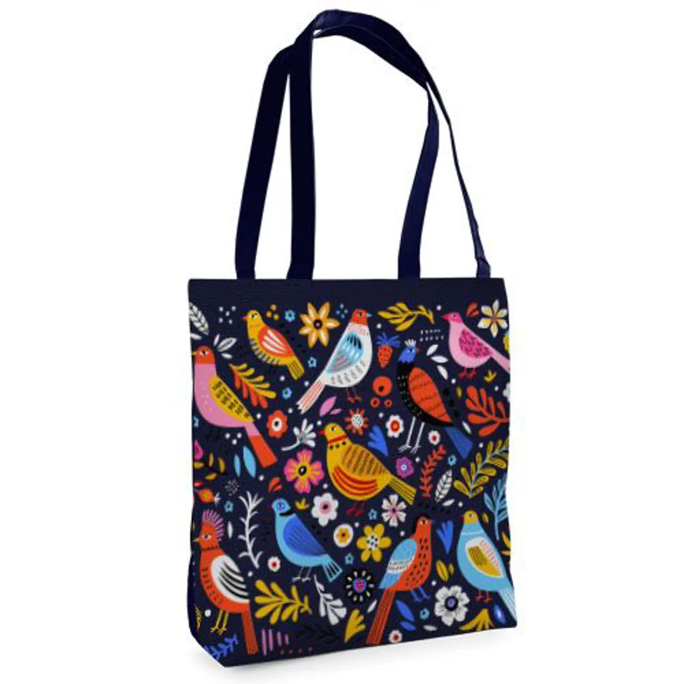 Textilní taška Tenderness Vícebarevní ptáci – stylový shopper na zip  - fotografie 1