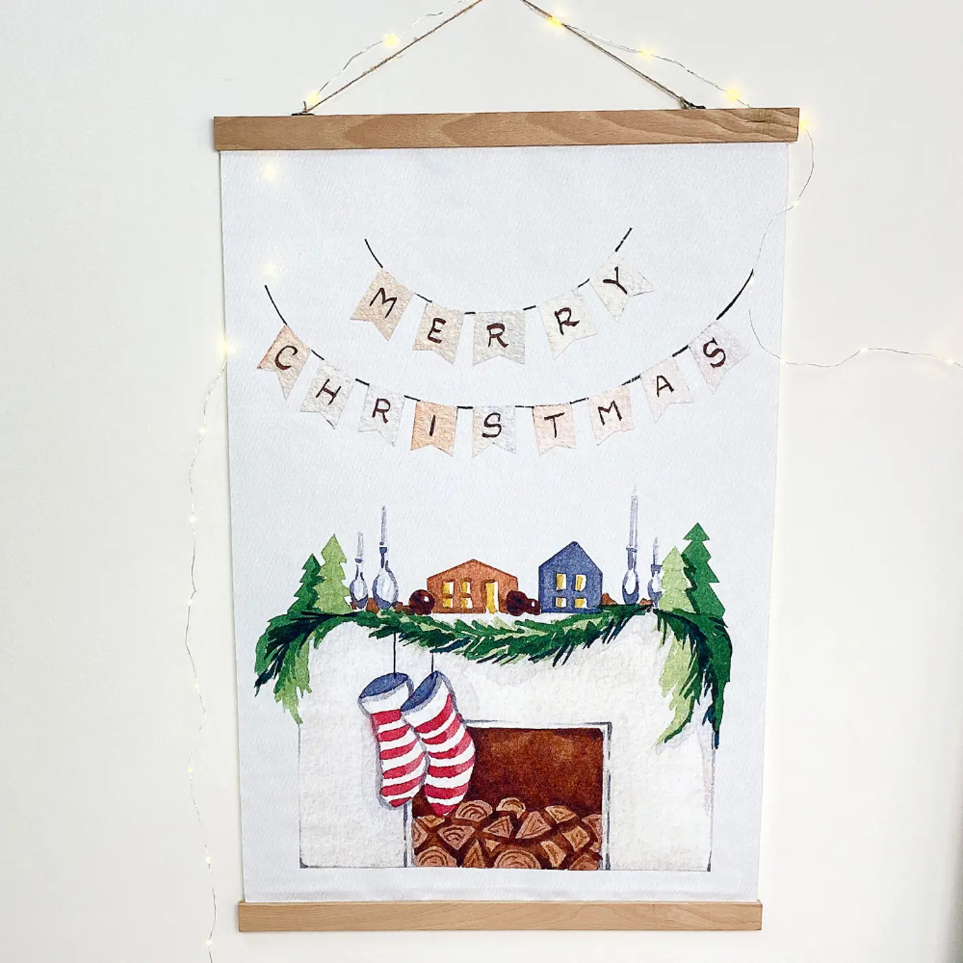 Látkový plakát na zeď Merry Christmas - fotografie 1
