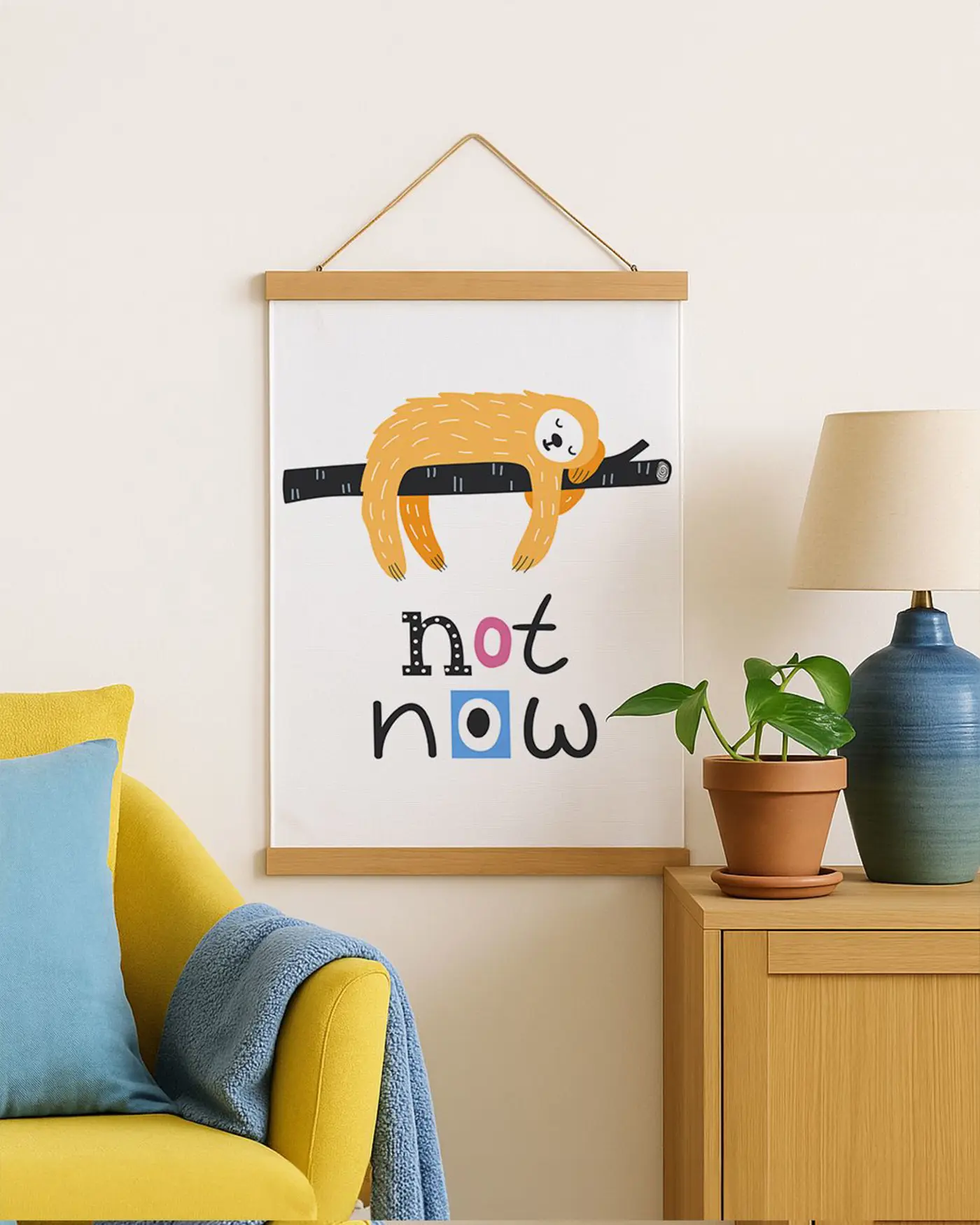 Látkový plakát na zeď Not now - fotografie 1