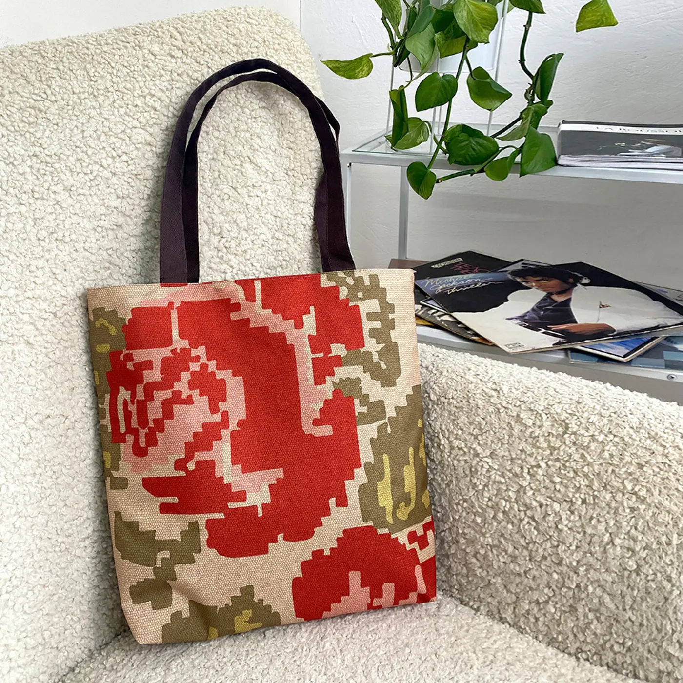Textilní taška Tenderness To je taková květina – stylový shopper na zip - fotografie 2