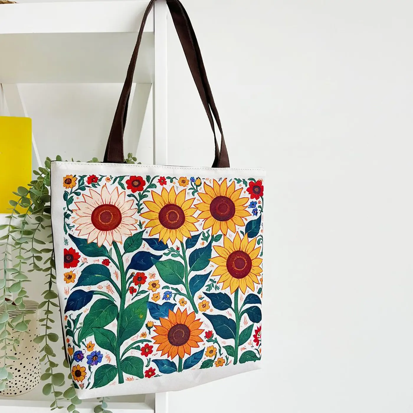 Textilní taška Tenderness Slunečnice – stylový shopper na zip - fotografie 2