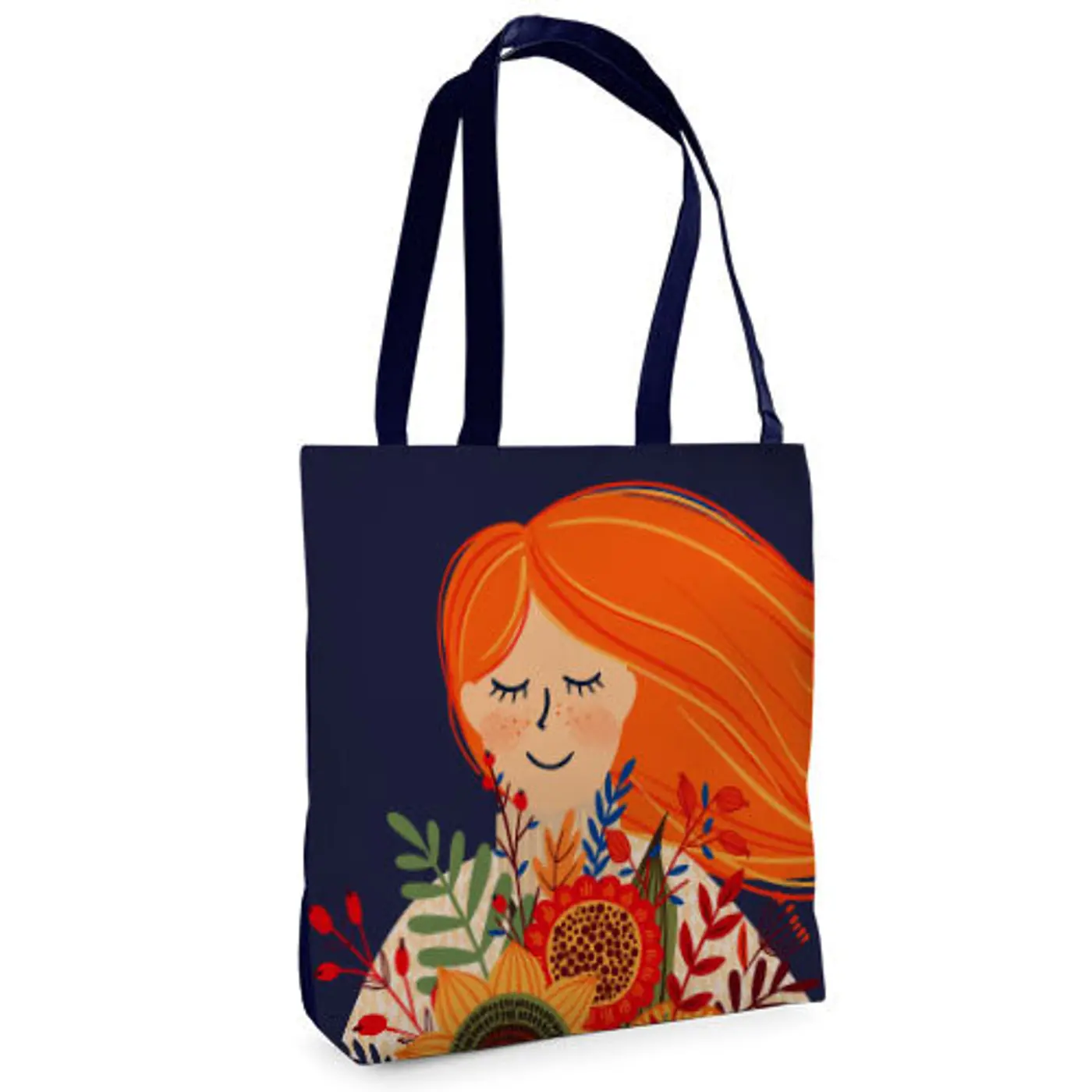 Textilní taška Tenderness Rusovlasá dívka – stylový shopper na zip - fotografie 1