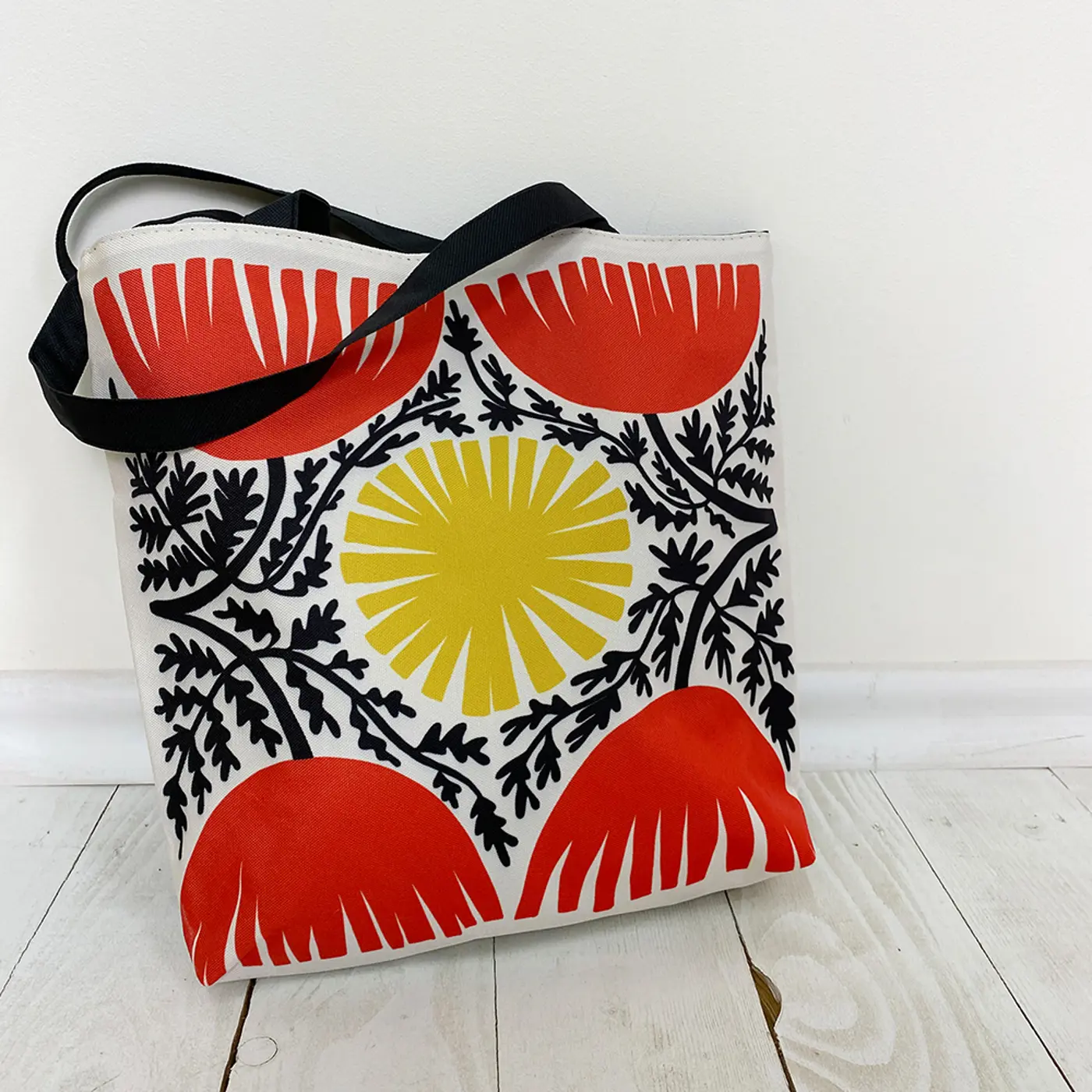 Textilní taška Tenderness Červená rue – stylový shopper na zip - fotografie 1