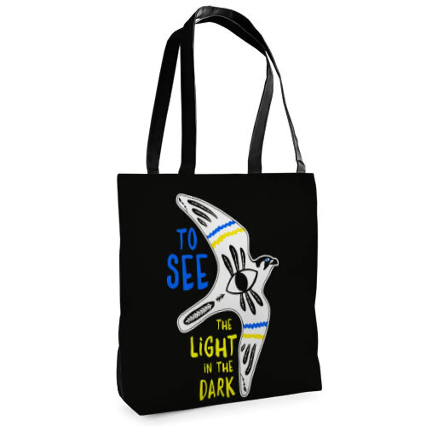 Textilní taška Tenderness To see the light in tne dark – stylový shopper na zip - fotografie 1