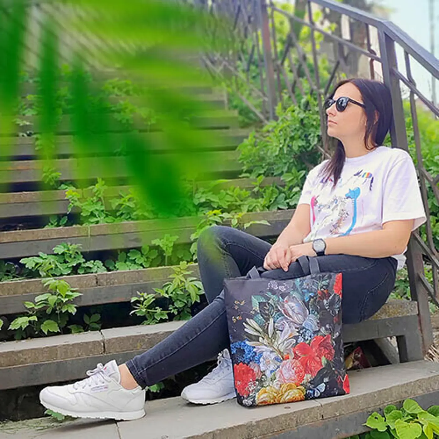Textilní taška Tenderness Květinová kytice– stylový shopper na zip - fotografie 1