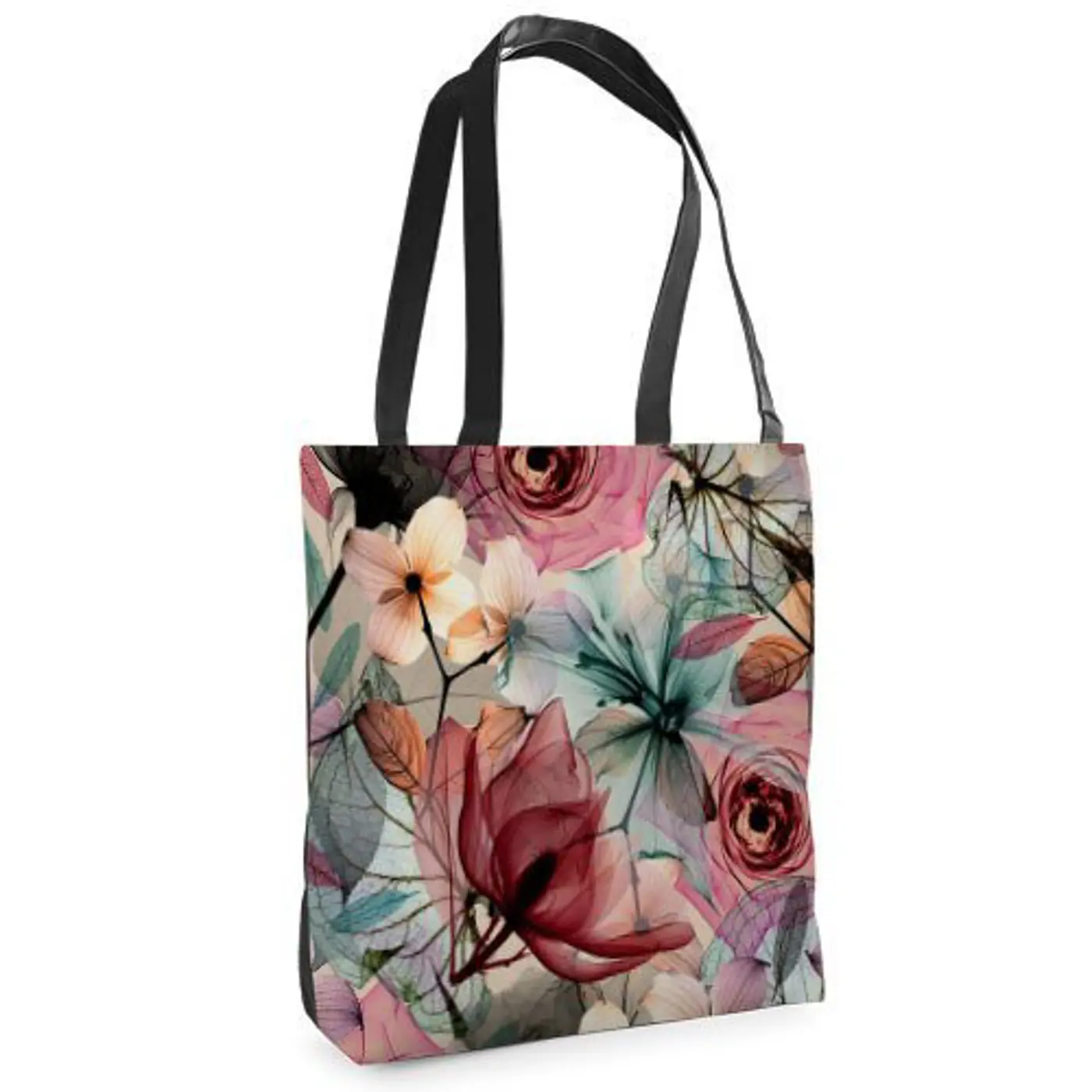 Textilní taška Tenderness Květinový motiv – stylový shopper na zip - fotografie 1