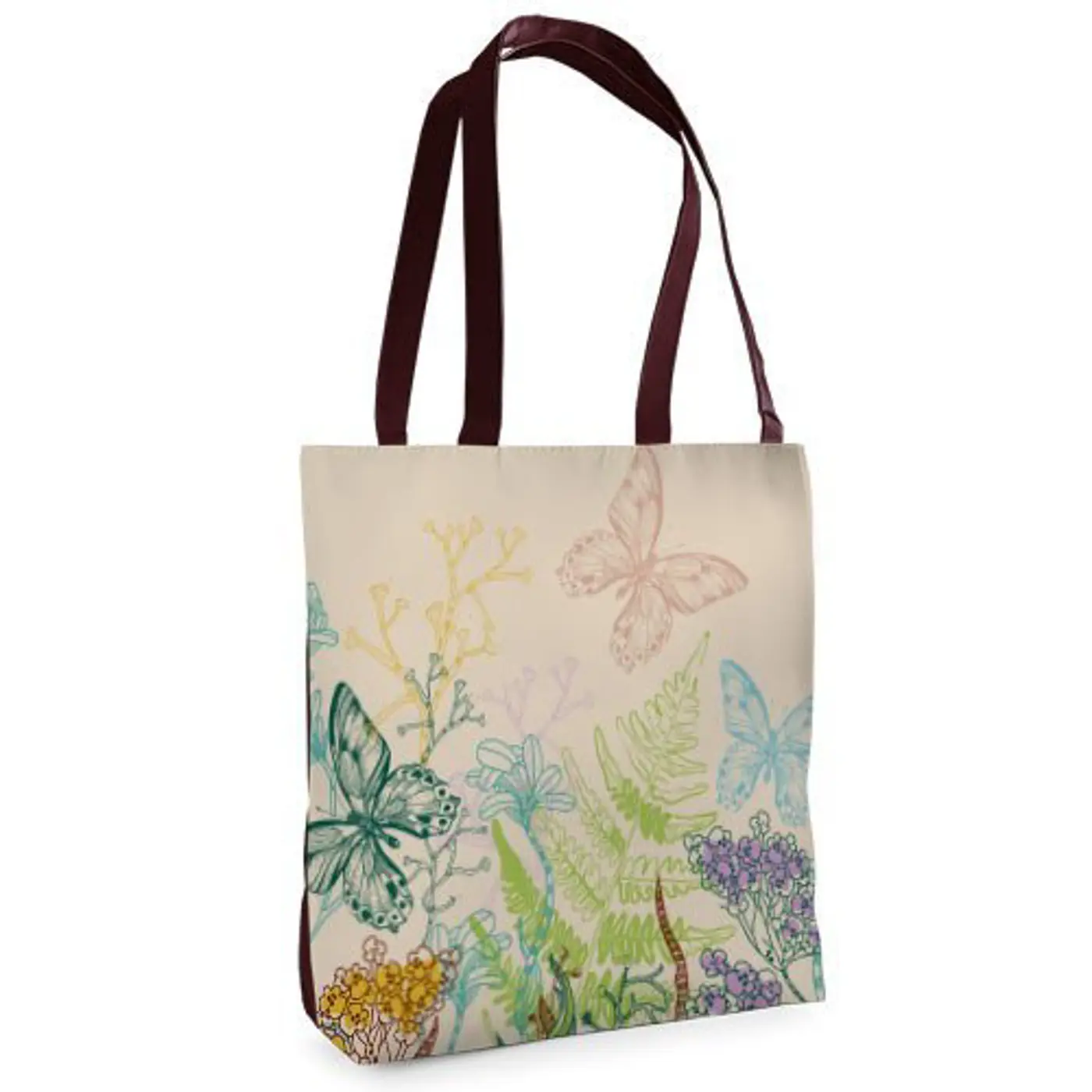 Textilní taška Tenderness Jaro a motýli – stylový shopper na zip - fotografie 1