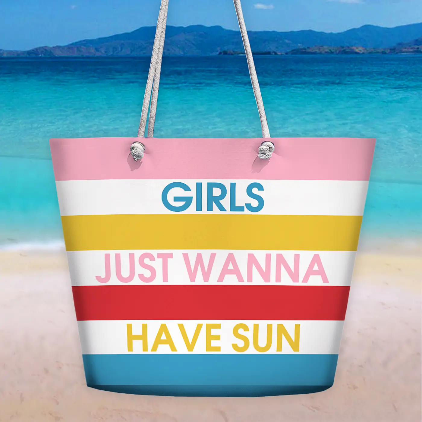 Plážová taška Malibu Girls just wanna have sun - fotografie 2