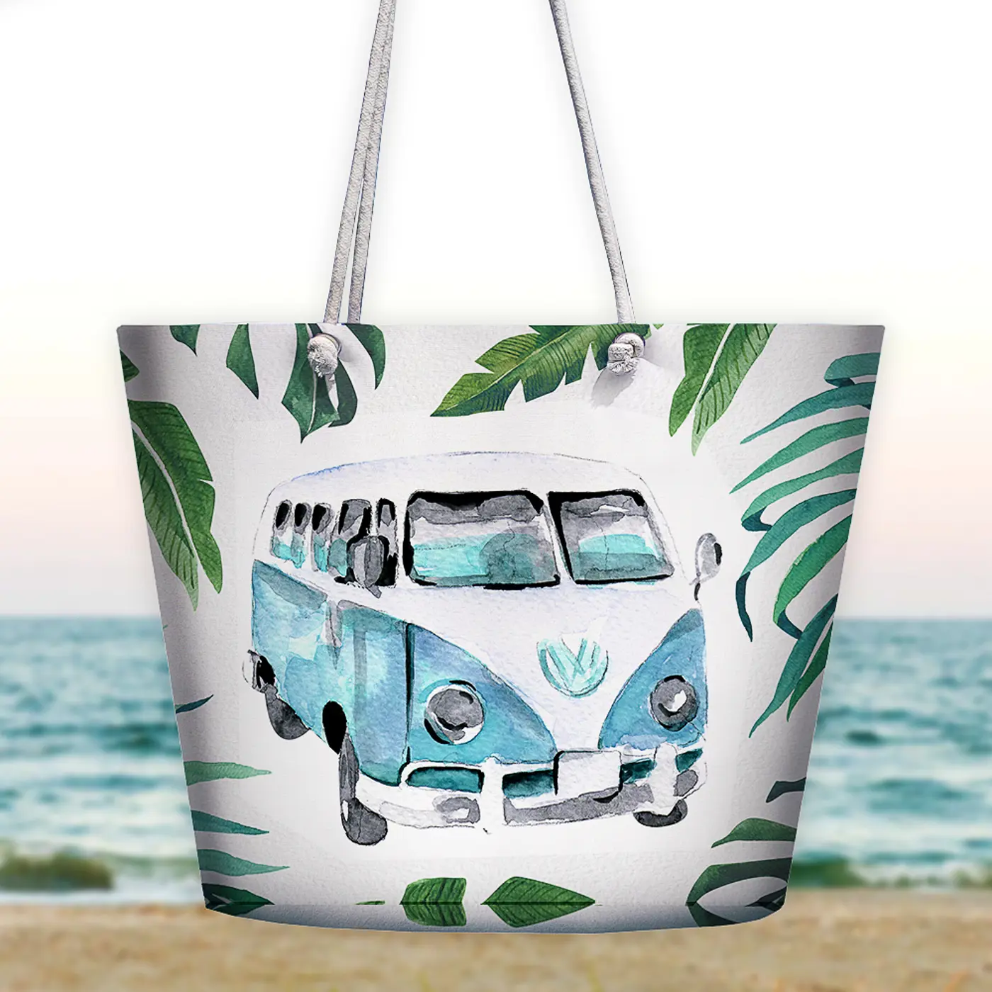 Plážová taška Malibu Tyrkysový Volkswagen - fotografie 2