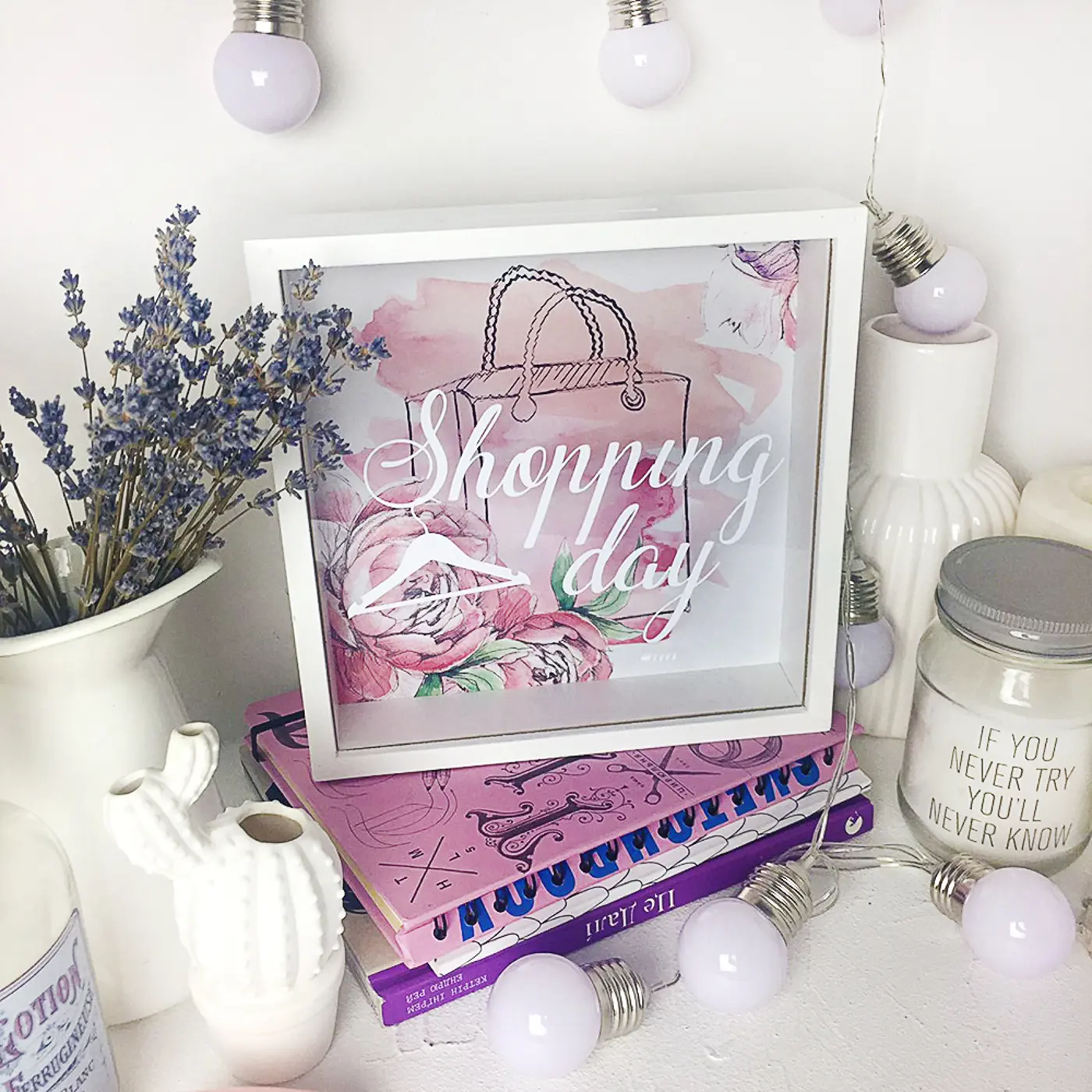 Dřevěná pokladnička na peníze shopping day  - fotografie 2