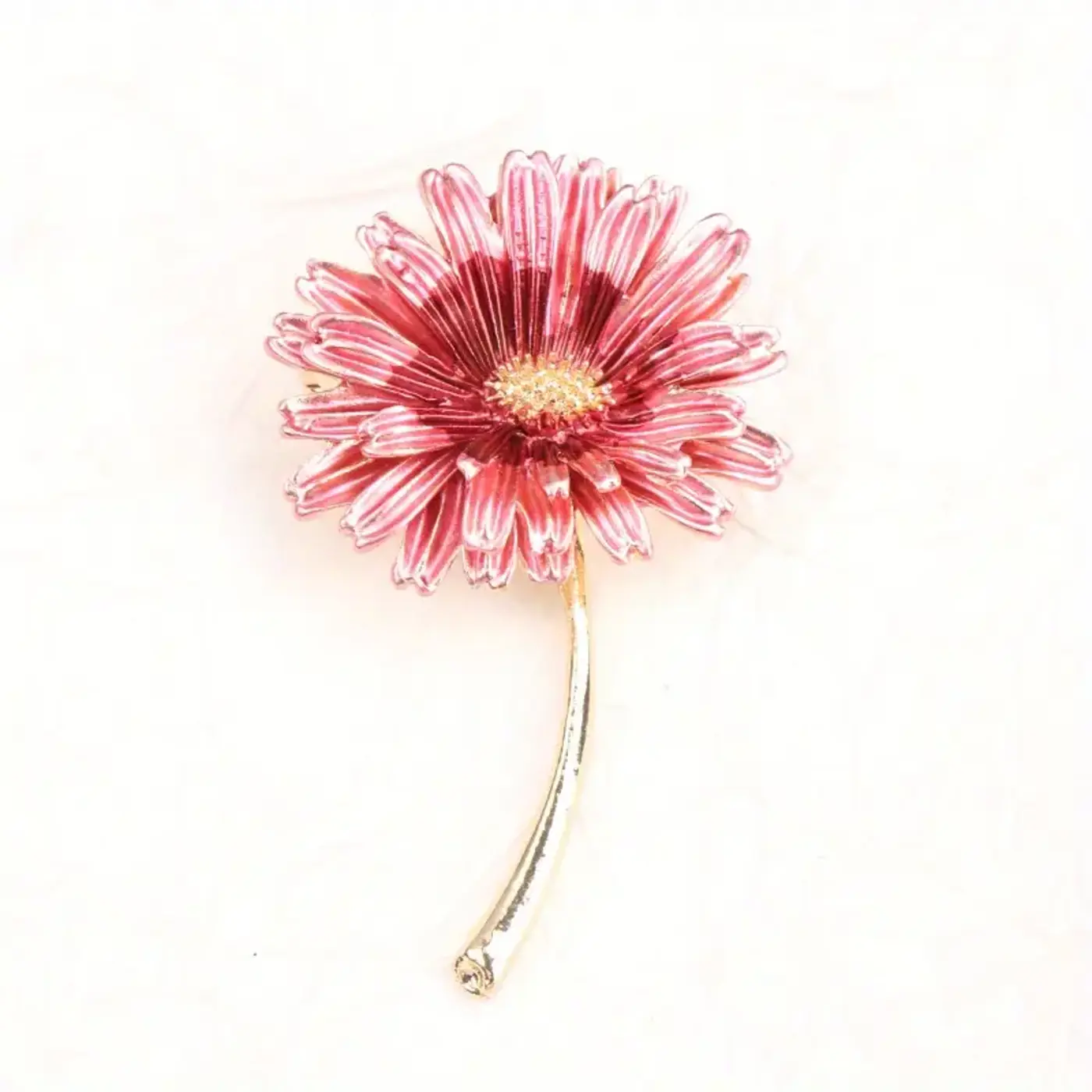 Brož – Růžová květina 5,2 × 3,4 cm - fotografie 1