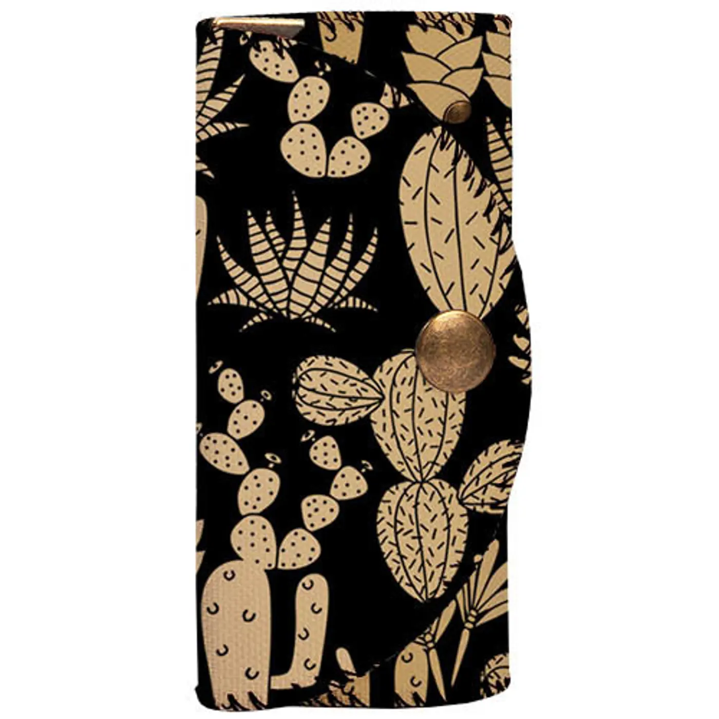 Klíčenka do kabelky – barevná kapsička na klíče s karabinkami Zlaté kaktusy - fotografie 1