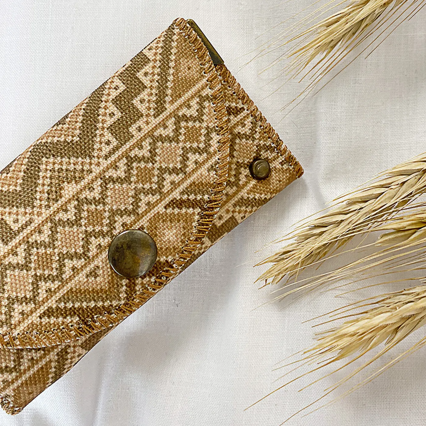 Klíčenka do kabelky – barevná kapsička na klíče s karabinkami ornament - fotografie 1