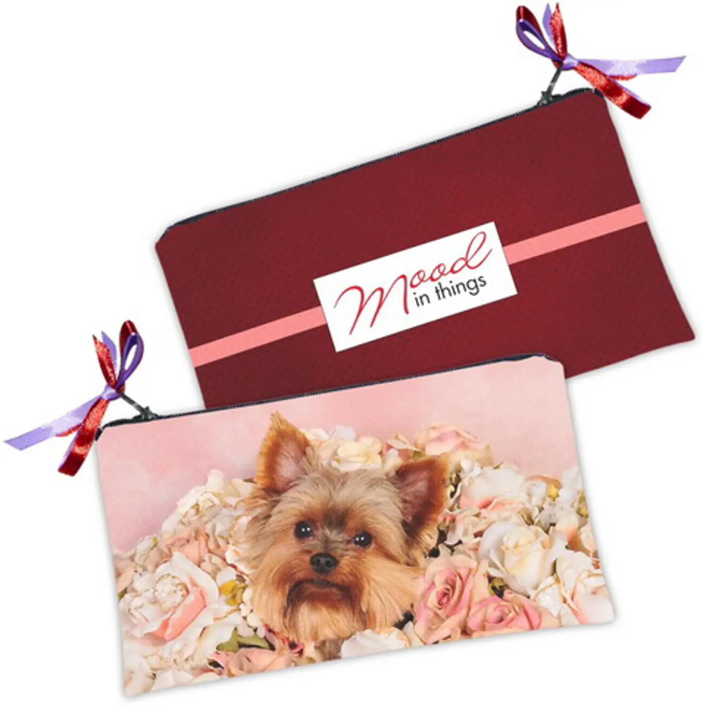 Kosmetická taška MINI – malá látková taštička s potiskem Yorkshire Terrier - fotografie 1