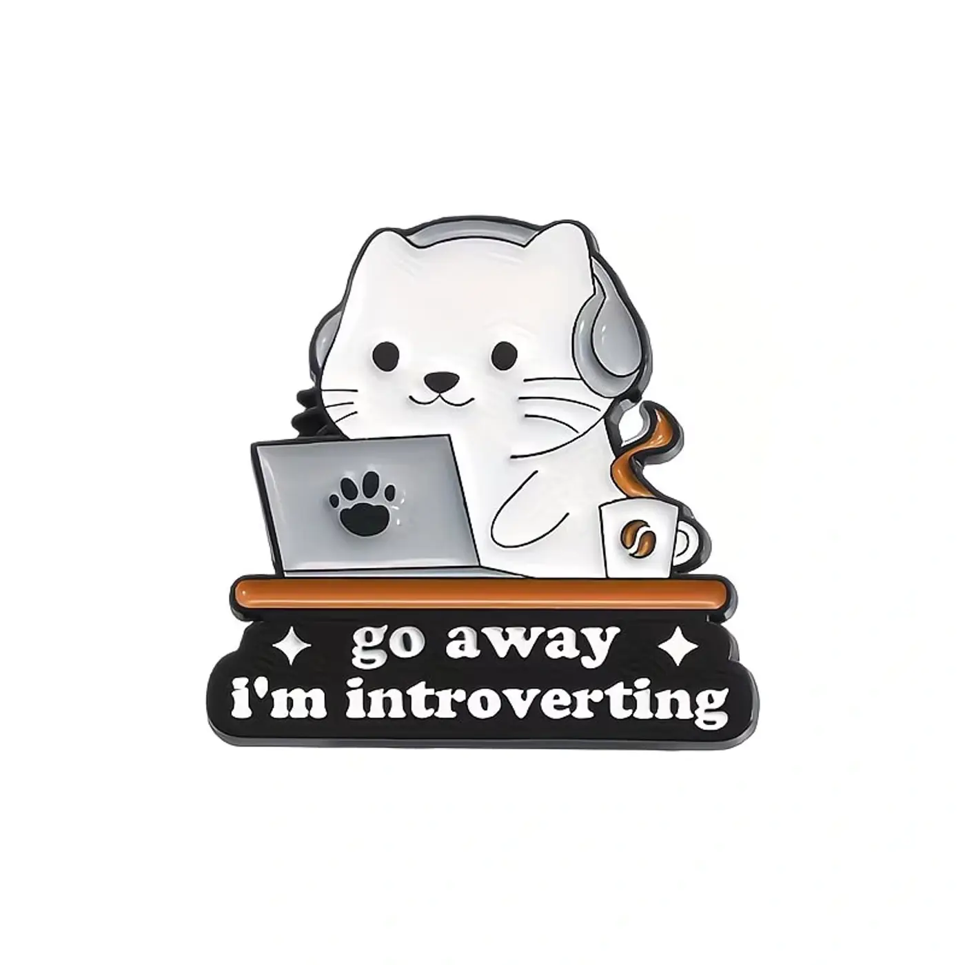 Smaltovaný pin go away - fotografie 1