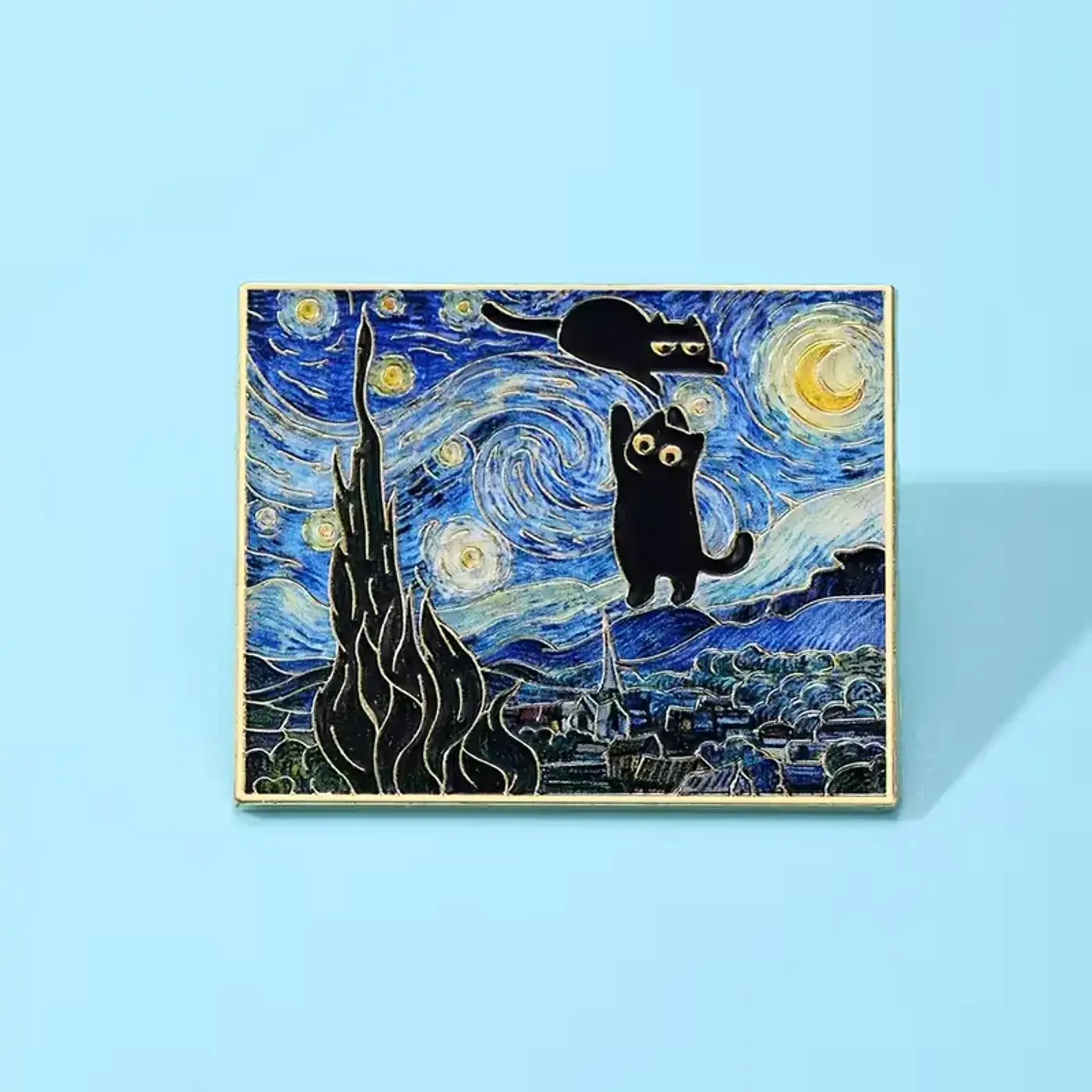 Pin – "van gogh hvězdná noc"  Černá kočka  - fotografie 2