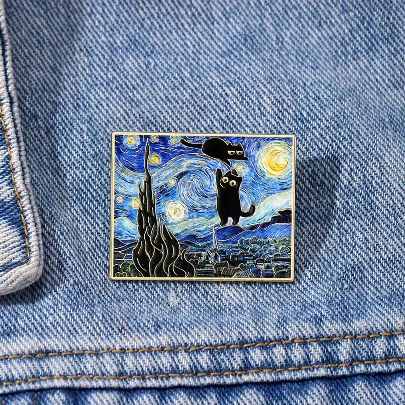 Pin – "van gogh hvězdná noc"  Černá kočka  - fotografie 3