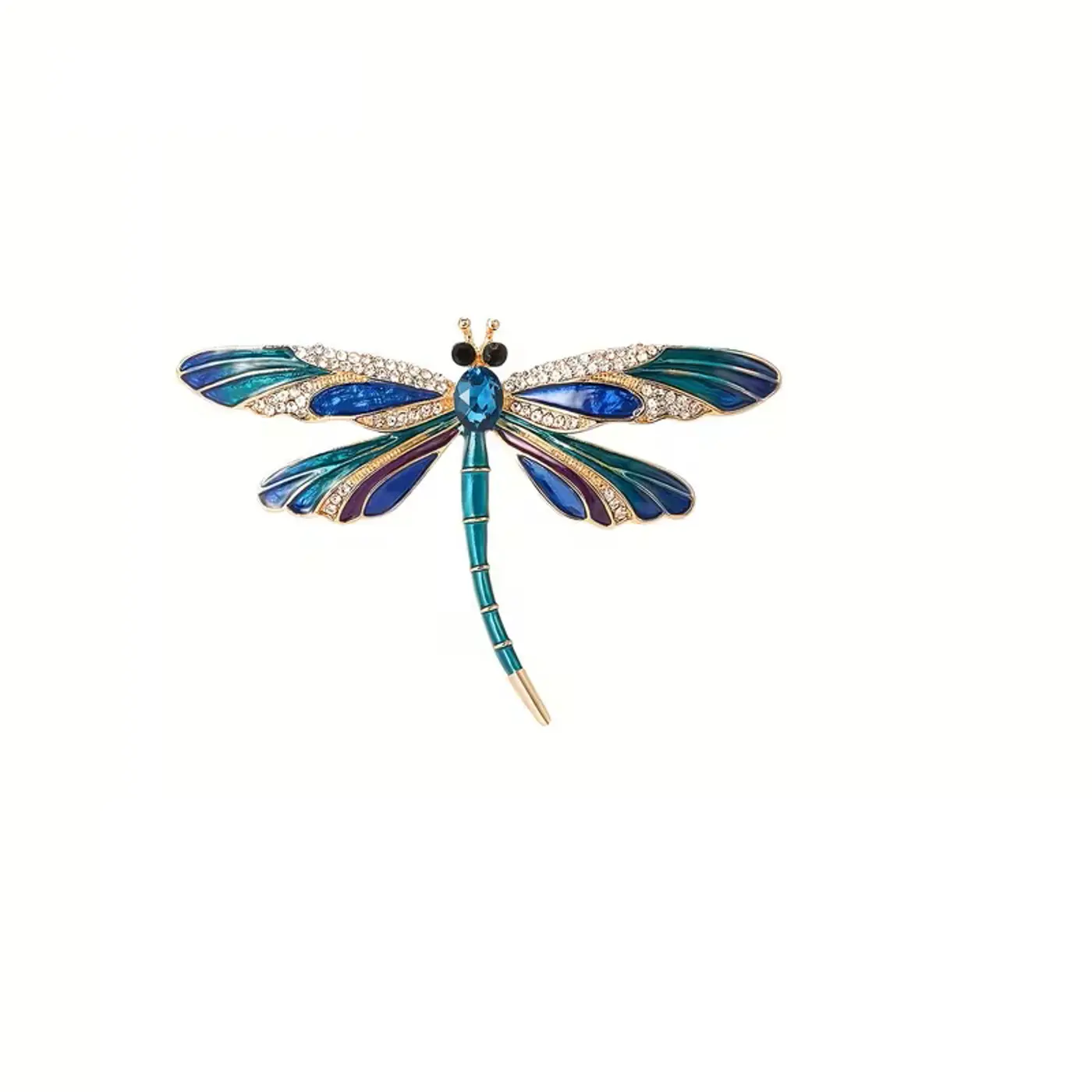 Brož vážka modrá – 5 × 7.4 cm - fotografie 1
