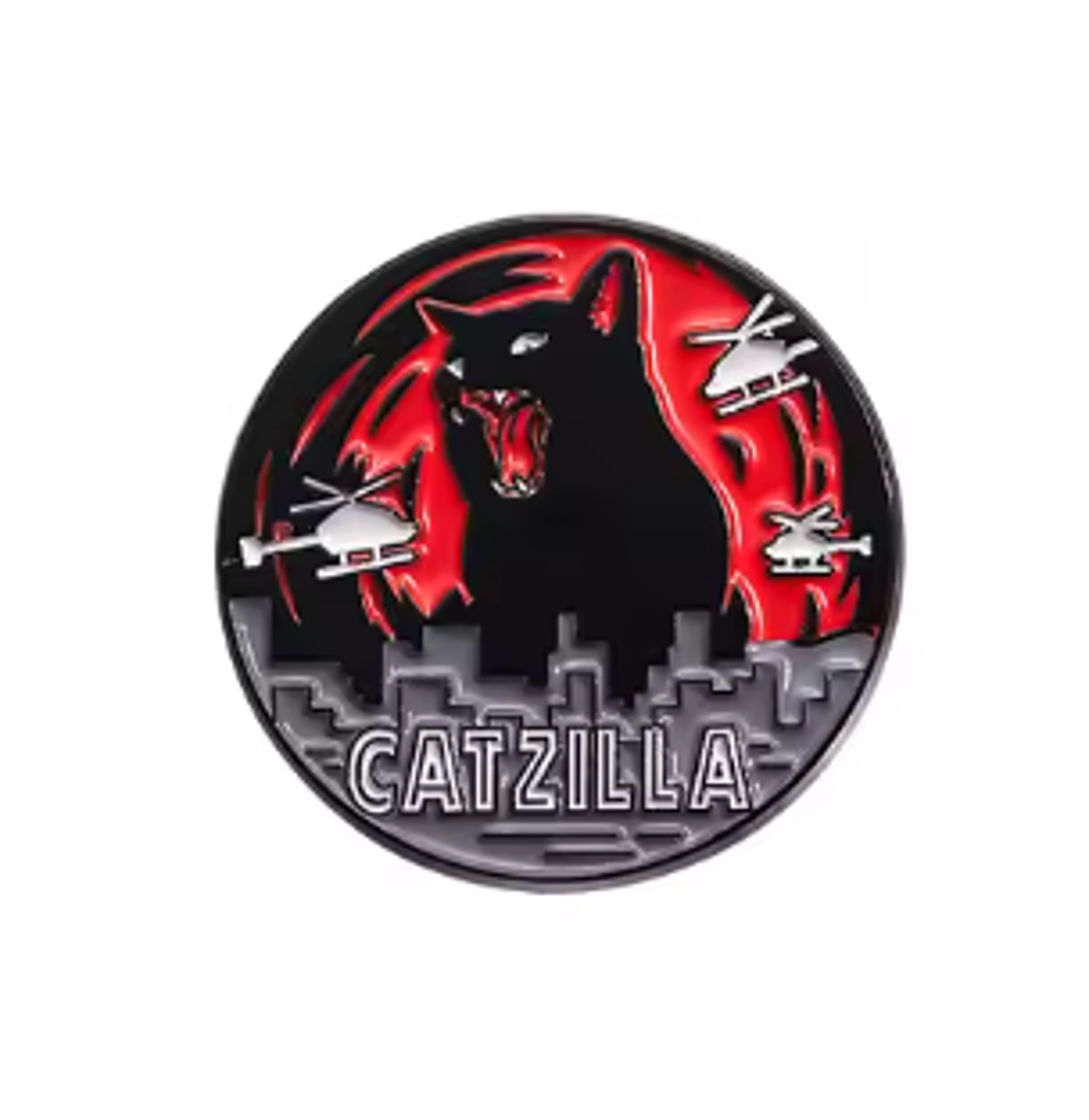 Smaltovaný pin Catzilla - fotografie 1